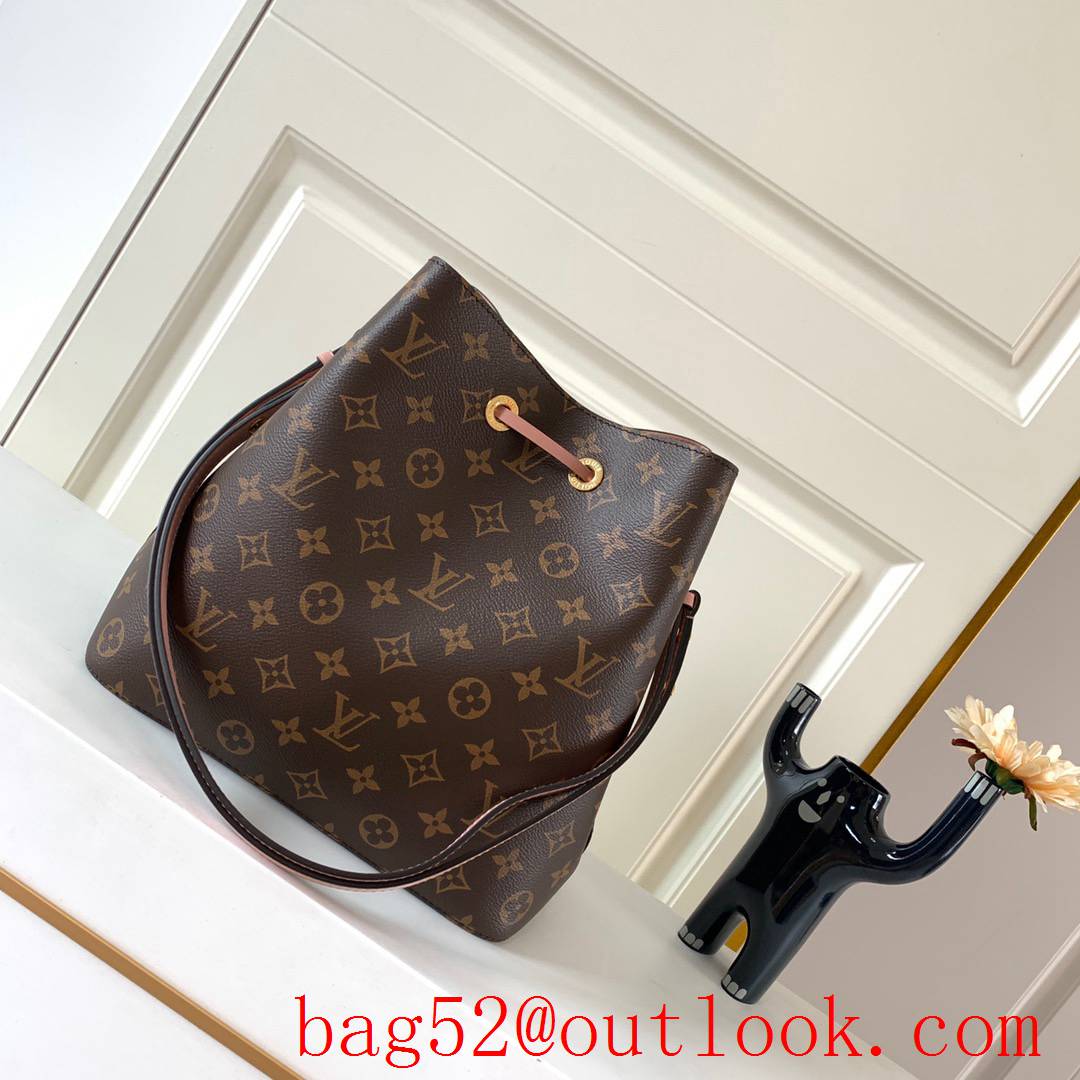 LV Louis Vuitton Monogram Canvas NEONOE Bucket Bag Handbag Pink M44022