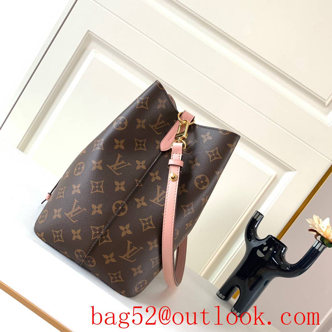 LV Louis Vuitton Monogram Canvas NEONOE Bucket Bag Handbag Pink M44022