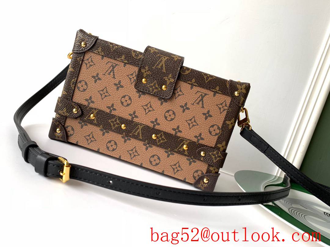 LV Louis Vuitton Monogram Petite Malle Shoulder Bag Tan M44154