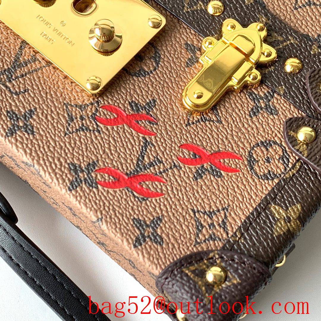 LV Louis Vuitton Monogram Petite Malle Shoulder Bag Tan M44154