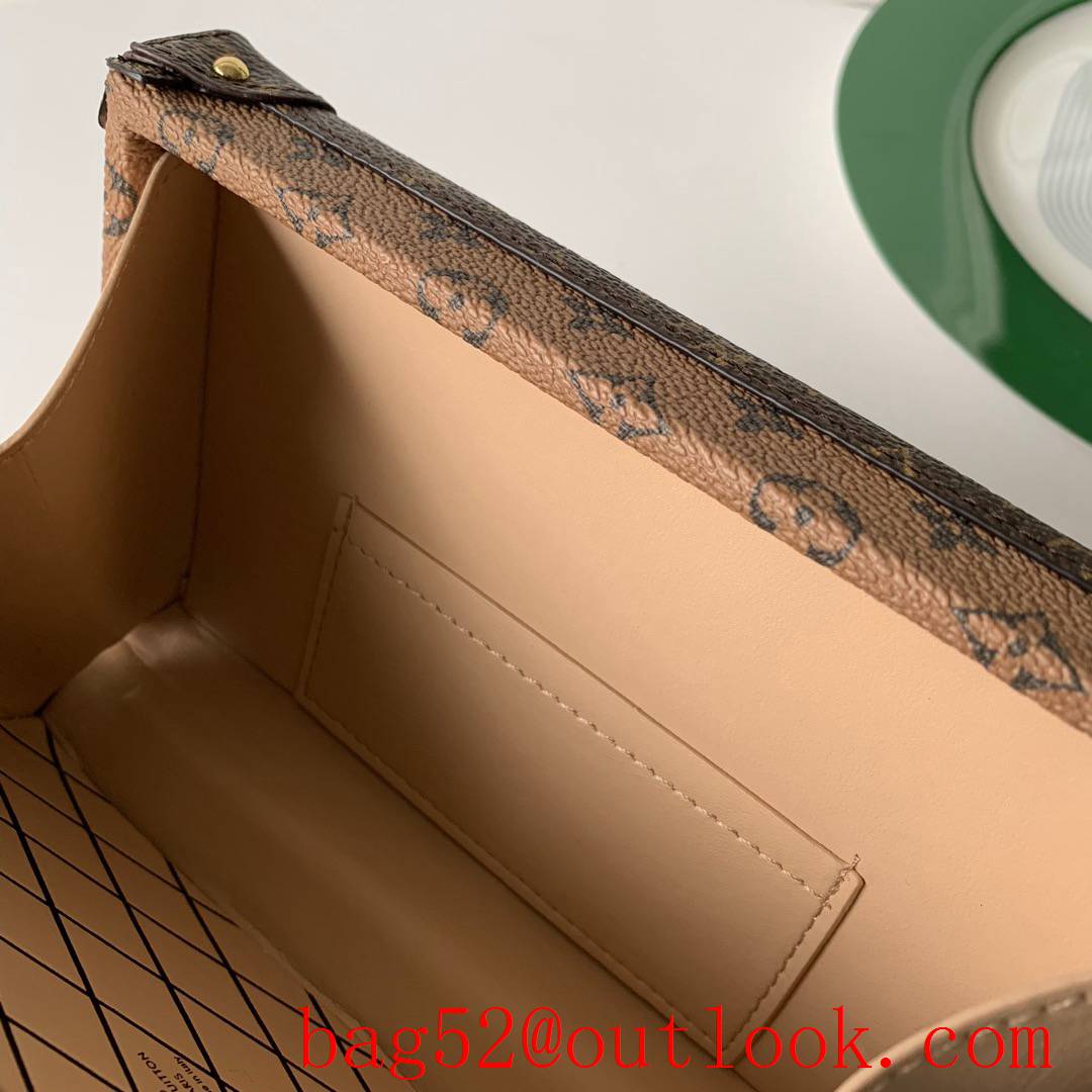 LV Louis Vuitton Monogram Petite Malle Shoulder Bag Tan M44154