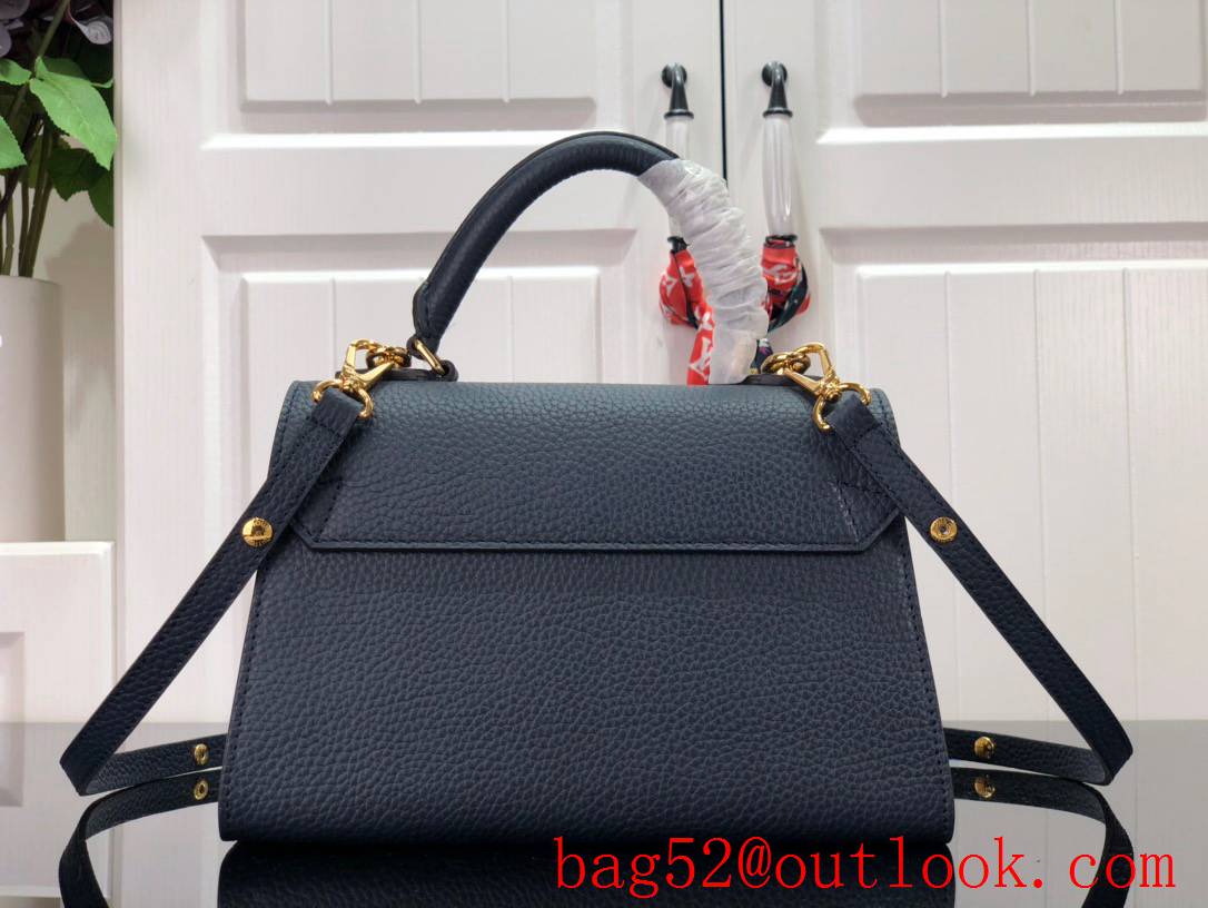 LV Louis Vuitton Small Twist One Handle Leather Handbag Bag M57093 Navy 