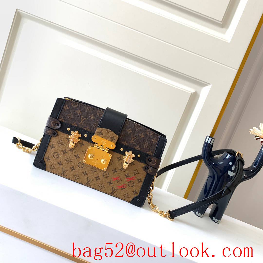 LV Louis Vuitton Monogram Pochette Trunk Shoulder Bag M43596 Brown