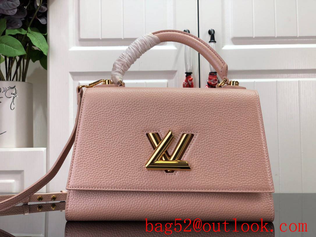 LV Louis Vuitton Large Twist One Handle Leather Handbag Bag M57090 Pink