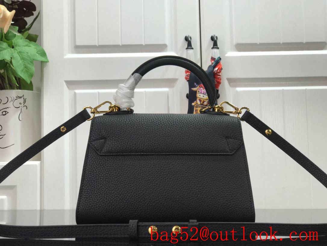 LV Louis Vuitton Small Twist One Handle Leather Handbag Bag M57093 Black