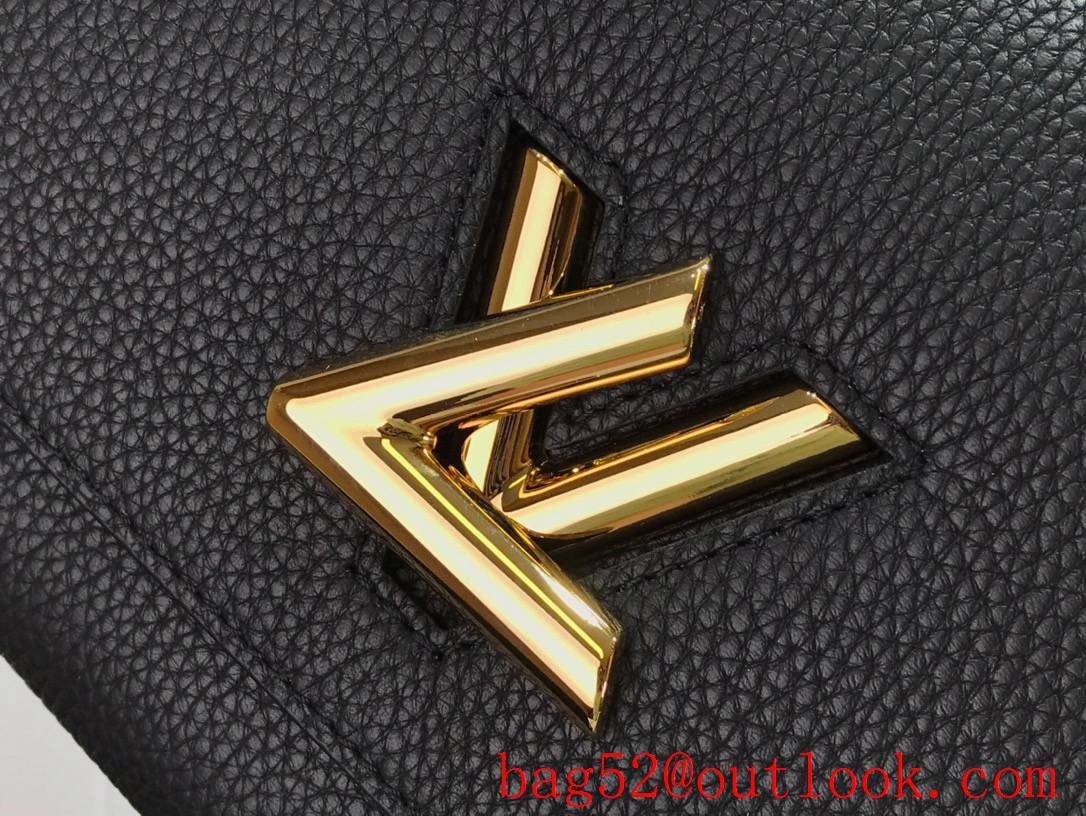 LV Louis Vuitton Small Twist One Handle Leather Handbag Bag M57093 Black