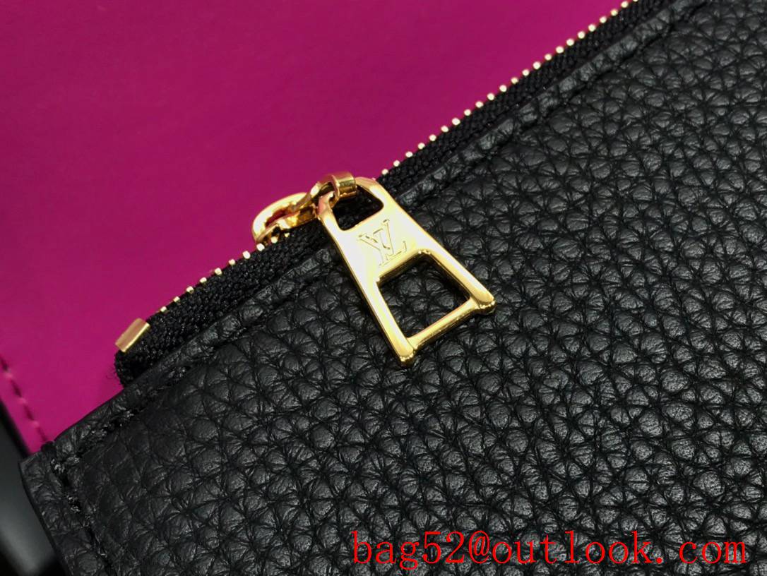 LV Louis Vuitton Small Twist One Handle Leather Handbag Bag M57093 Black