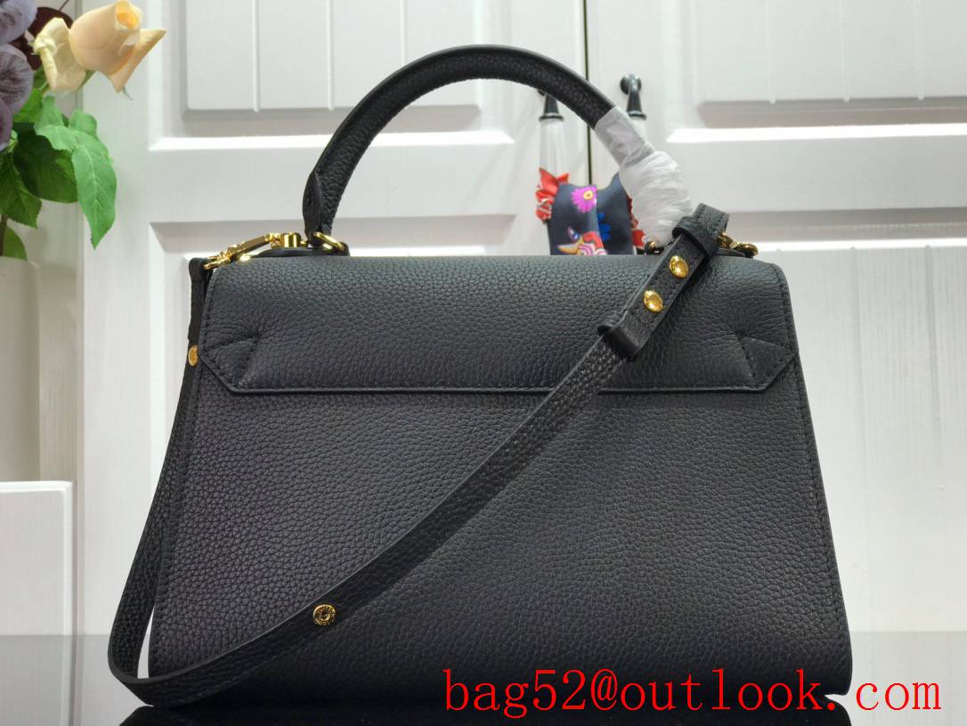 LV Louis Vuitton Large Twist One Handle Leather Handbag Bag M57090 Black