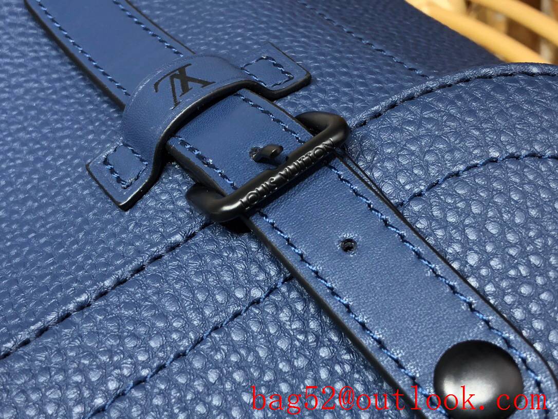 LV Louis Vuitton men elegant navy blue taurillon leather christopher messenger bag