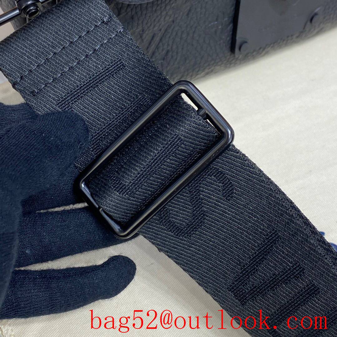 LV Louis Vuitton men black taurillon leather s lock messenger bag