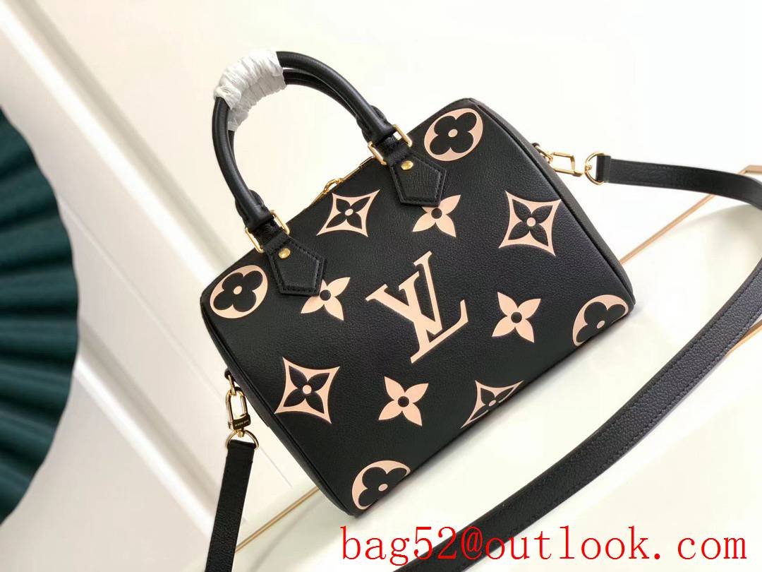 LV Louis Vuitton Monogram Speedy Bandouliere 25 Bag Handbag M58947 Black