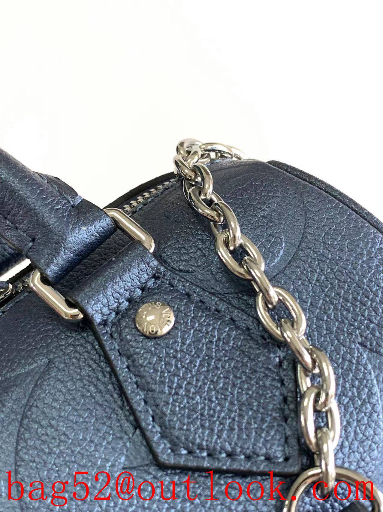 LV Louis Vuitton Monogram Speedy Bandouliere 20 Bag Handbag M58953 Navy