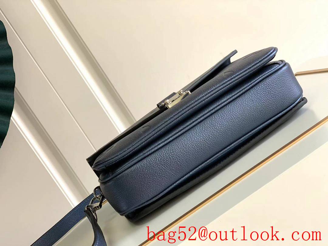 LV Louis Vuitton Real Leather Pochette Metis Shoulder Bag M59211 Navy