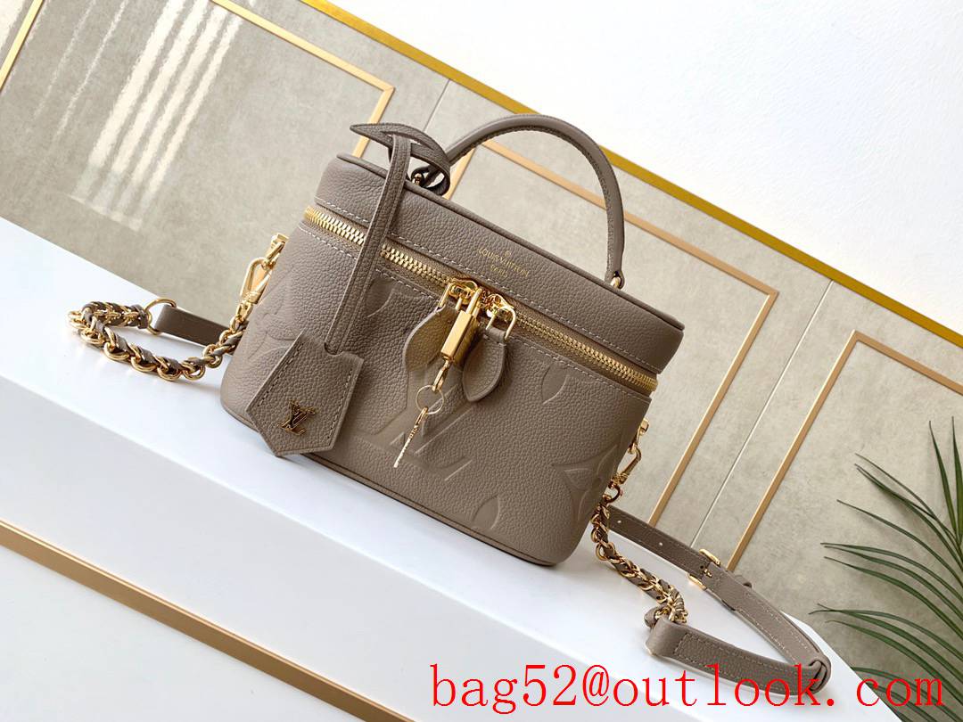 LV Louis Vuitton Monogram Leather Vanity PM Cosmetic Bag M45608 Khaki