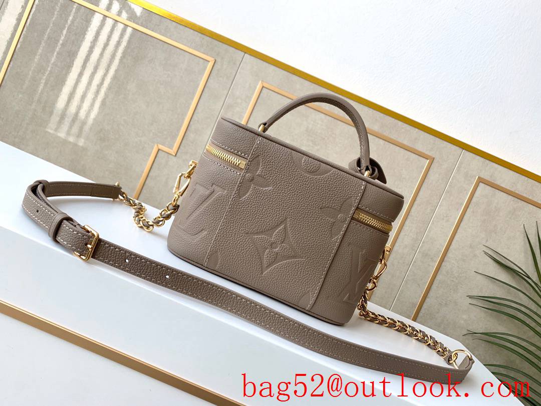 LV Louis Vuitton Monogram Leather Vanity PM Cosmetic Bag M45608 Khaki