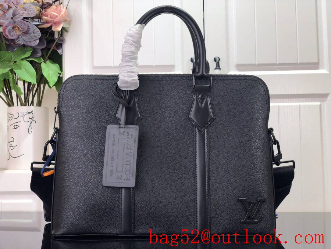 LV Louis Vuitton men aerogram grained calf leather briefcase M59159 handbag
