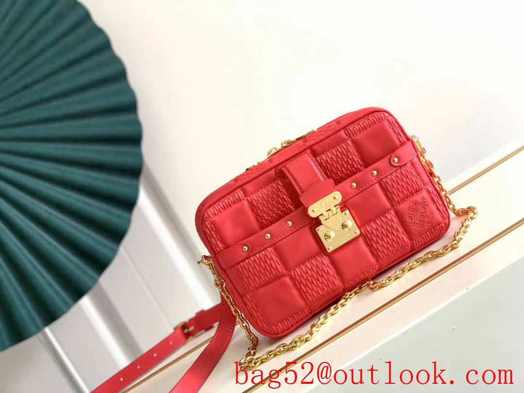 Louis Vuitton LV Lamb Leather Troca PM Shoulder Bag M59116 Red