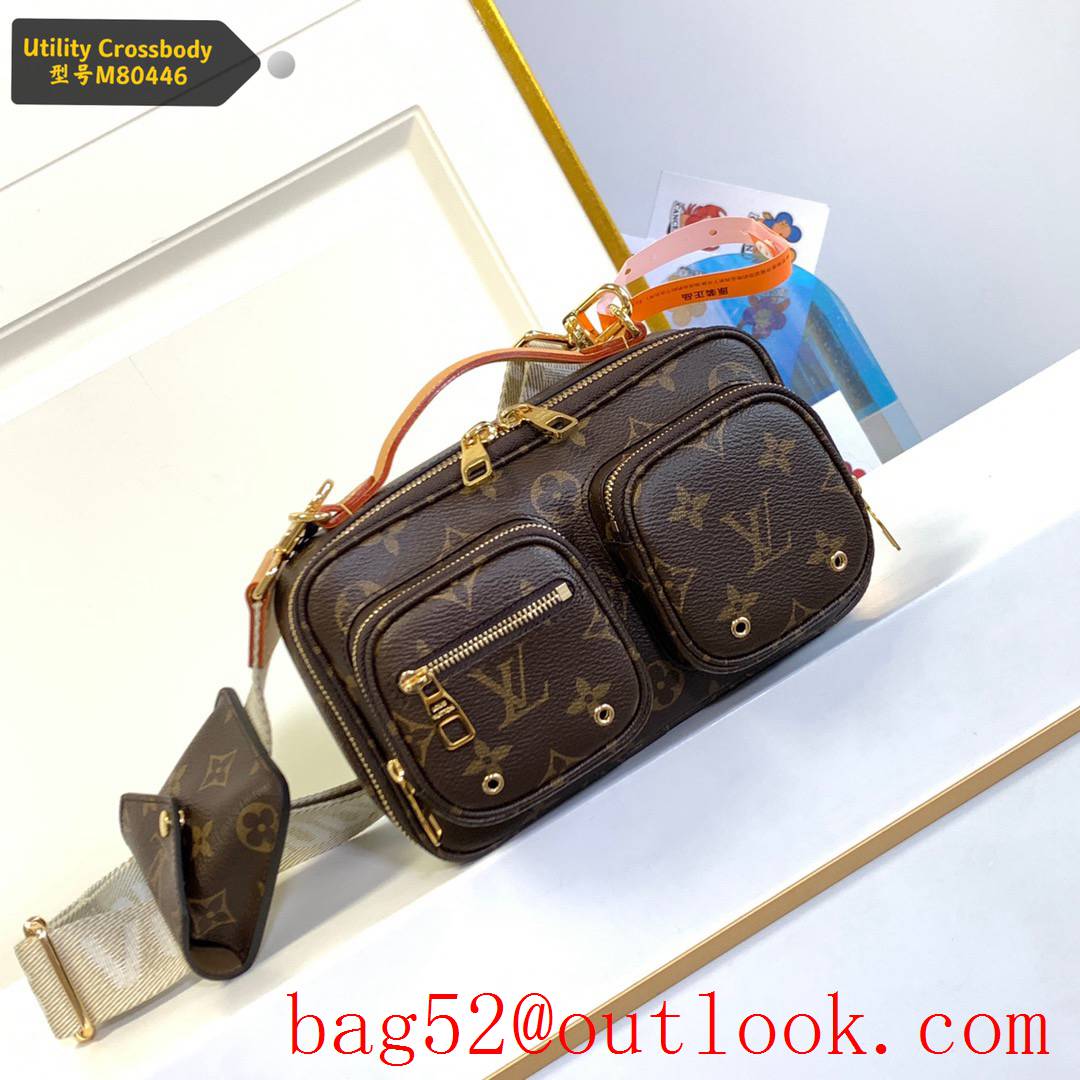 Louis Vuitton LV Monogram Canvas Utility Crossbody Bag M80446 Brown