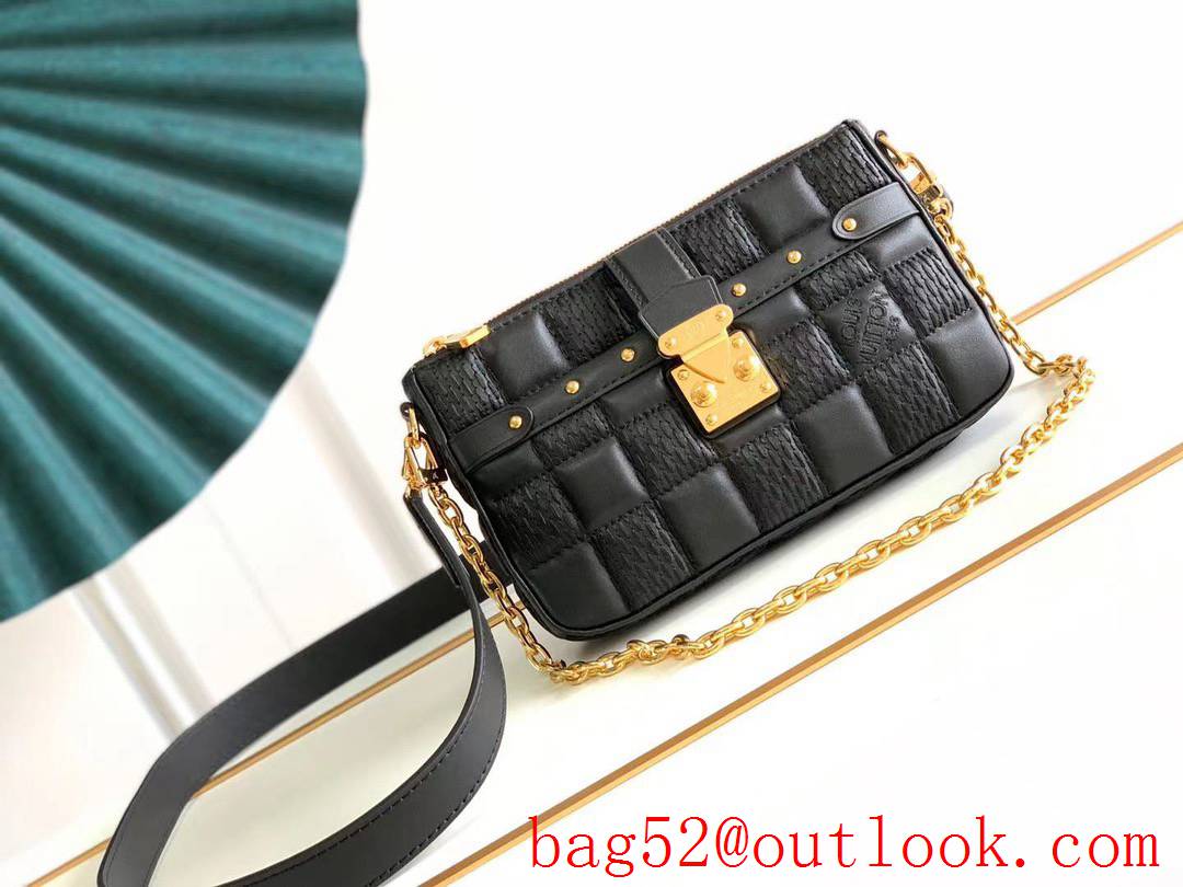 Louis Vuitton LV Lamb Leather Pochette Troca Shoulder Bag M59046 Black