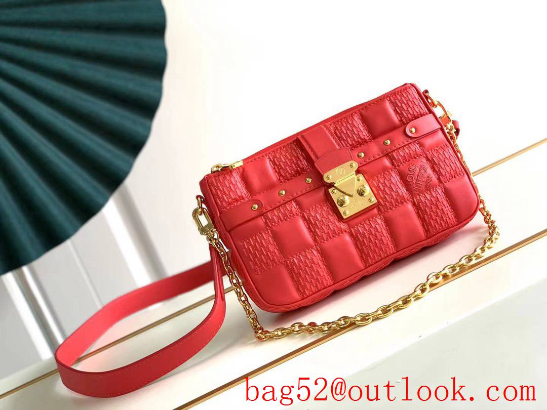 Louis Vuitton LV Lamb Leather Pochette Troca Shoulder Bag M59046 Red