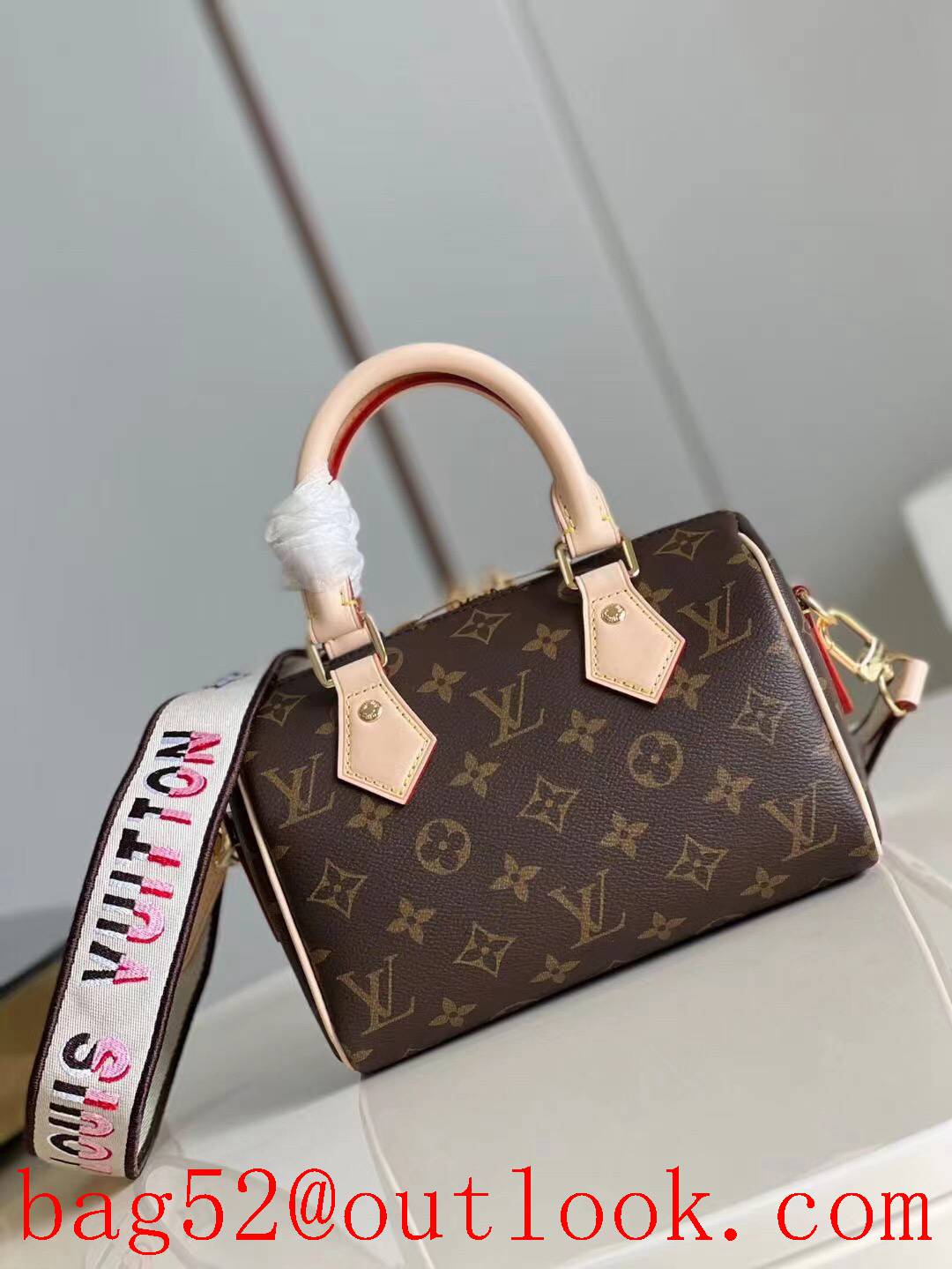 Louis Vuitton LV Speedy Bandouliere 20 Shoulder Bag Handbag M45957 Beige