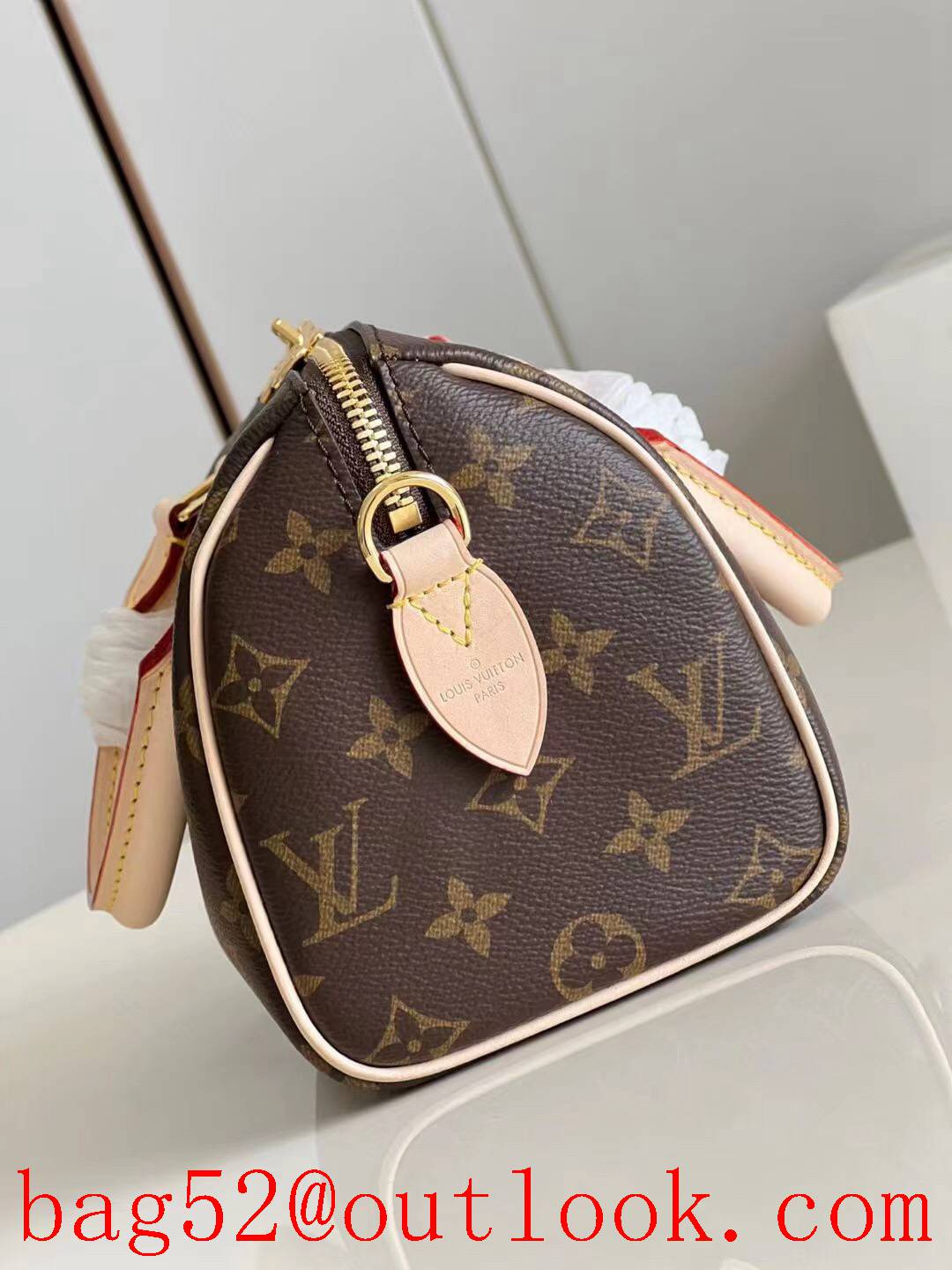 Louis Vuitton LV Speedy Bandouliere 20 Shoulder Bag Handbag M45957 Beige