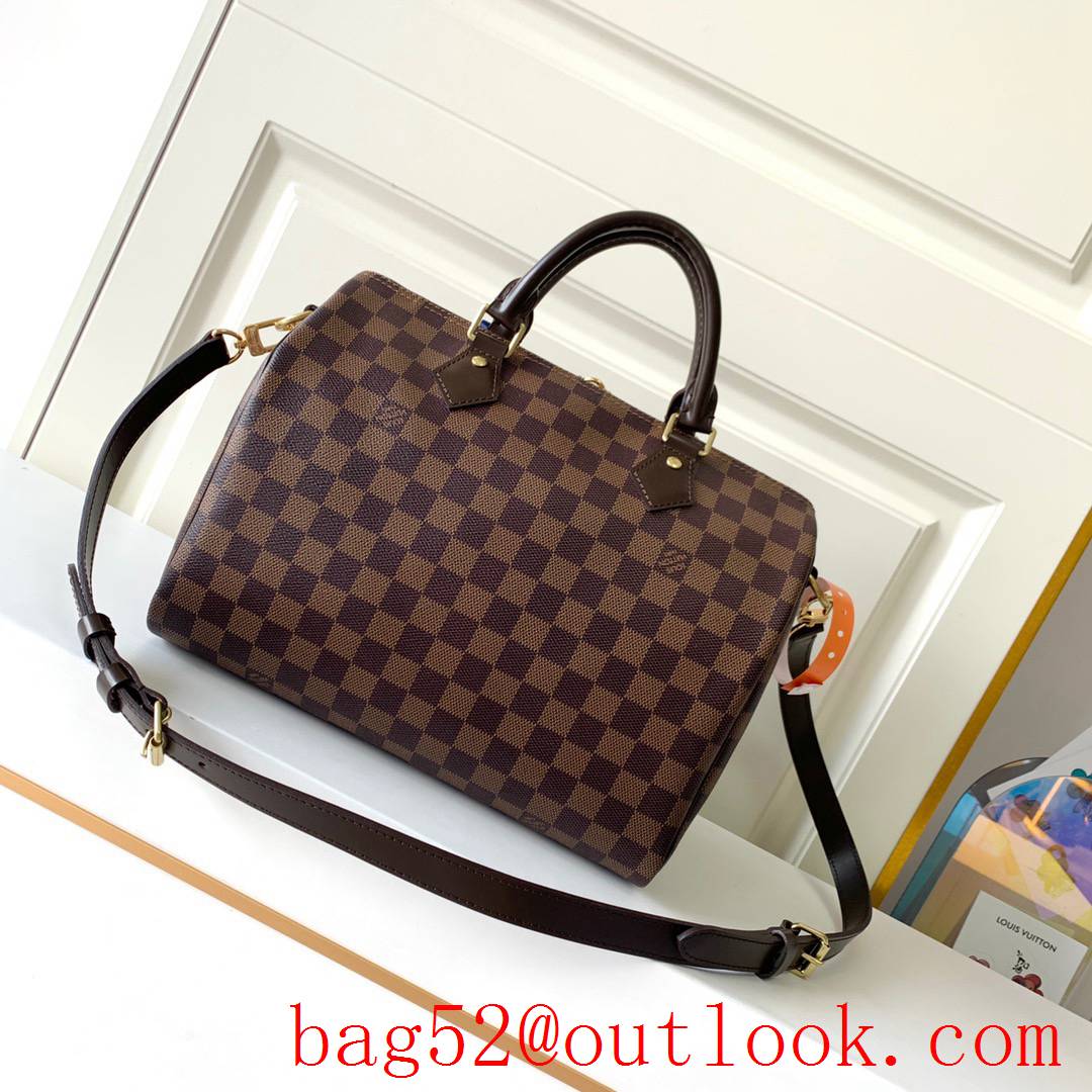 Louis Vuitton LV Speedy 30 Damier Ebene Bag Handbag N41367 Brown