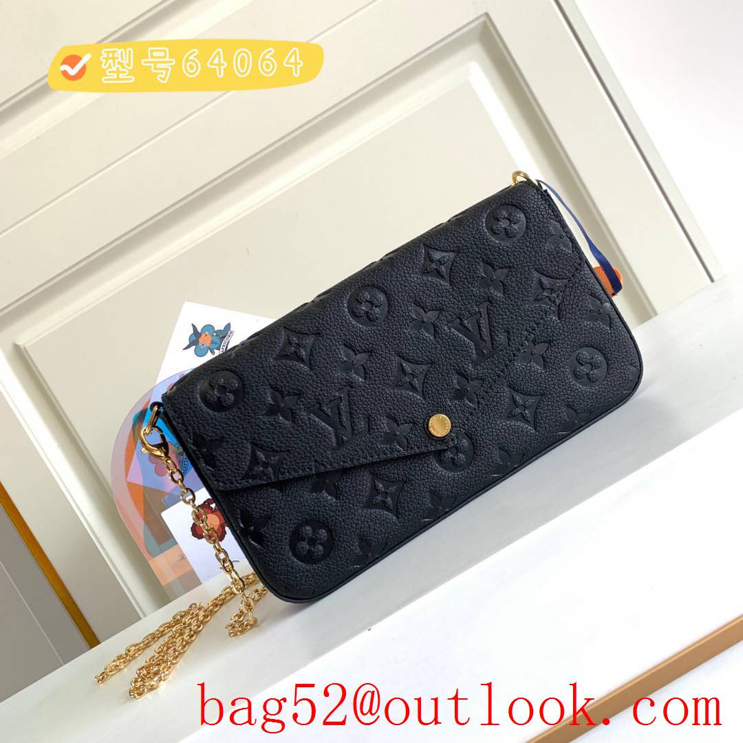 Louis Vuitton LV Monogram Pochette Felicie Chain Bag M64064 Black