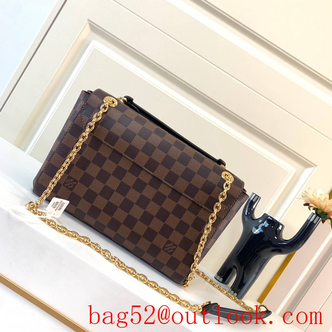 Louis Vuitton LV Damier Ebene Vavin PM Chain Bag Handbag N40109 Wine