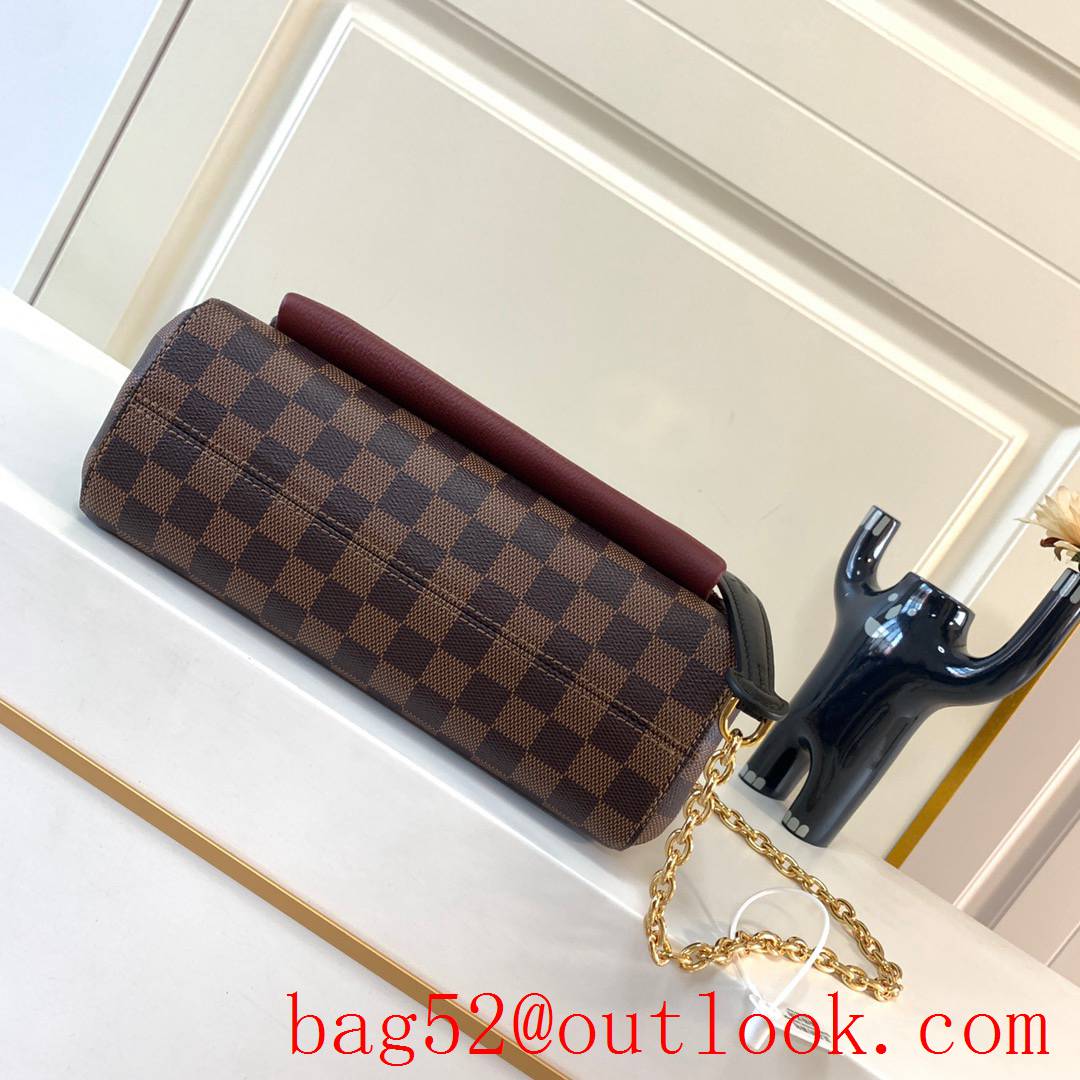 Louis Vuitton LV Damier Ebene Vavin PM Chain Bag Handbag N40109 Wine