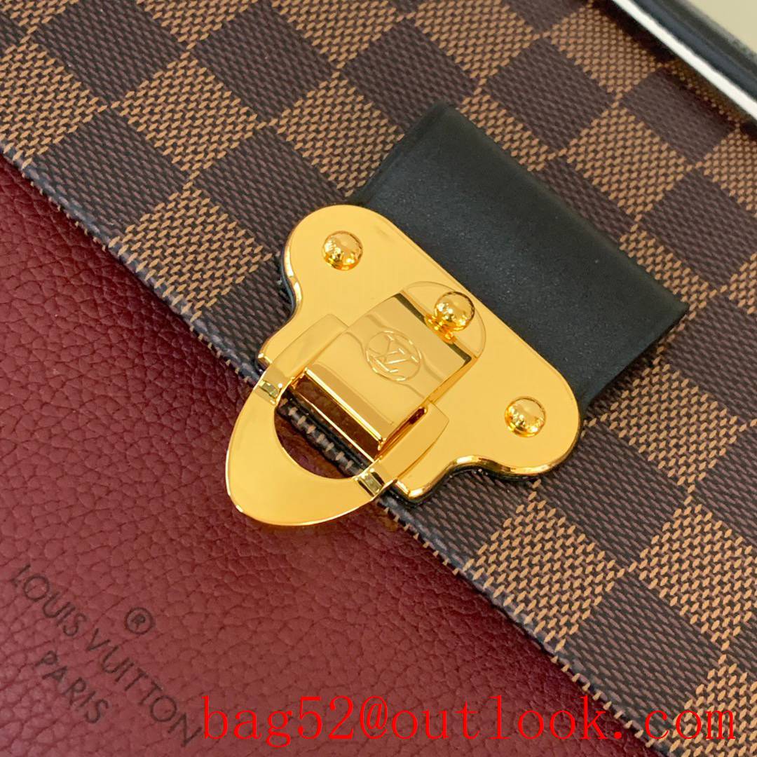 Louis Vuitton LV Damier Ebene Vavin PM Chain Bag Handbag N40109 Wine