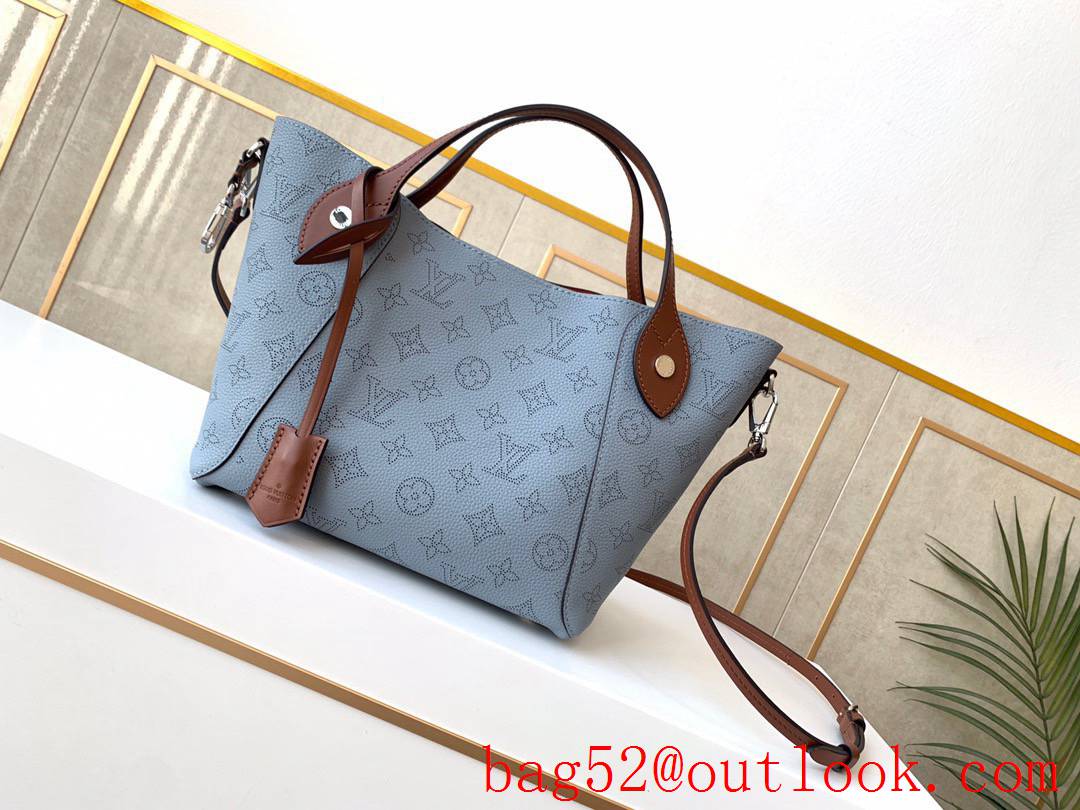 Louis Vuitton LV Real Leather Hina PM Tote Bag Handbag M54350 Blue