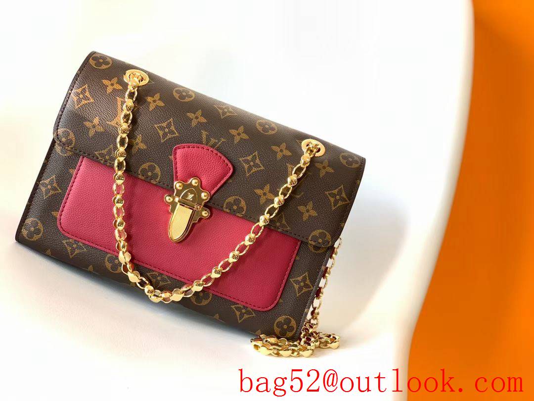 Louis Vuitton LV Monogram Victoire Chain Bag Handbag M41732 Wine