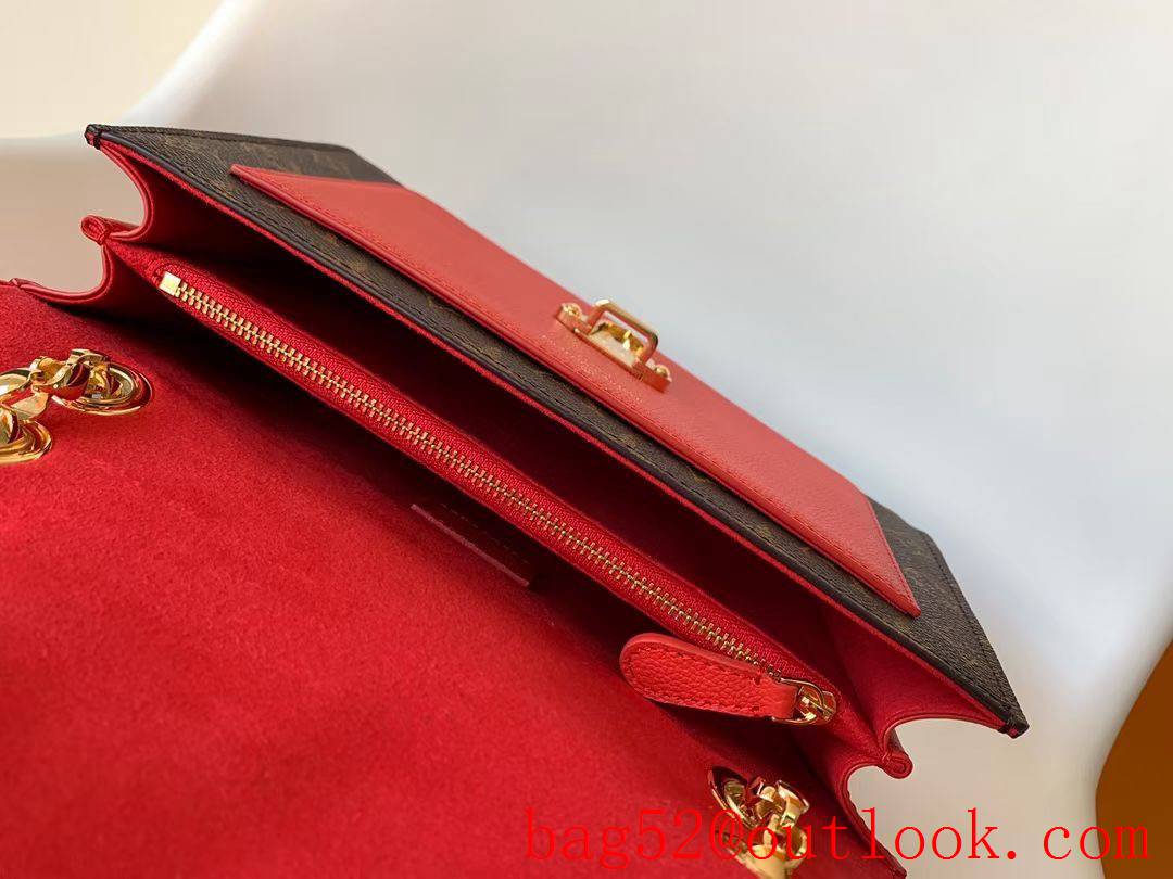 Louis Vuitton LV Monogram Victoire Chain Bag Handbag M41731 Red