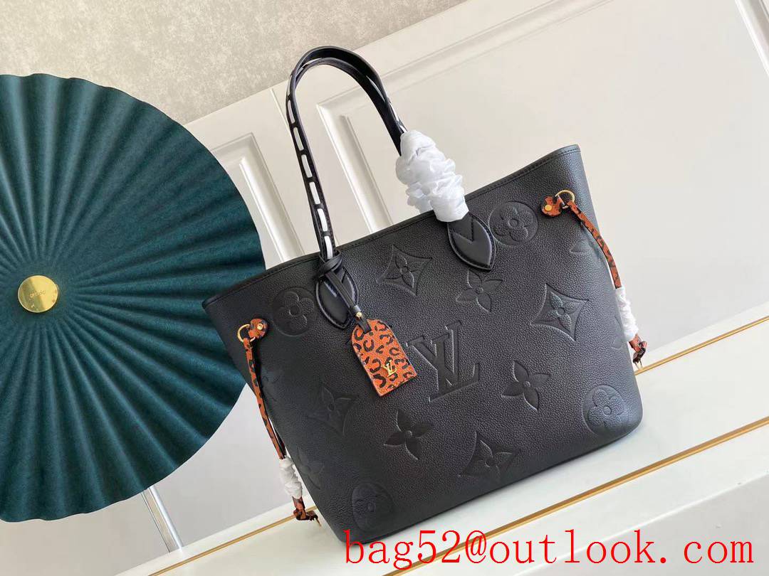 Louis Vuitton LV Monogram Neverfull MM Tote Bag Handbag M45856 Black