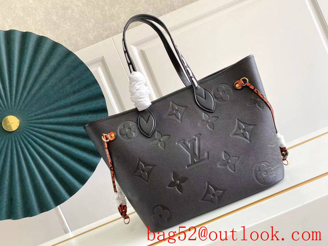 Louis Vuitton LV Monogram Neverfull MM Tote Bag Handbag M45856 Black