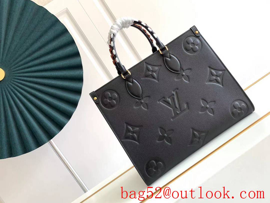 Louis Vuitton LV Monogram Onthego MM Tote Bag Handbag M45595 Black