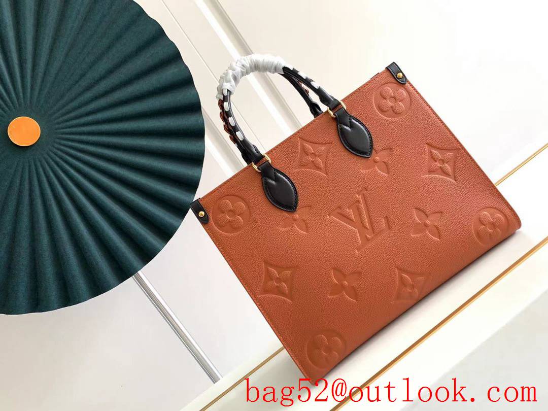 Louis Vuitton LV Monogram Onthego MM Tote Bag Handbag M45595 Caramel