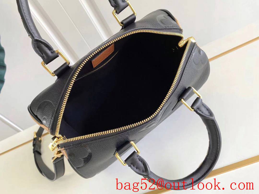 Louis Vuitton LV Leather Speedy Bandouliere 25 Bag Handbag M58524 Black