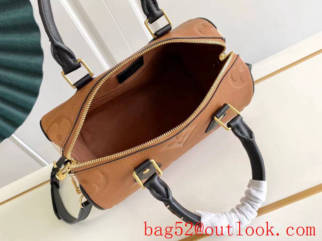 Louis Vuitton LV Leather Speedy Bandouliere 25 Bag Handbag M45840 Caramel