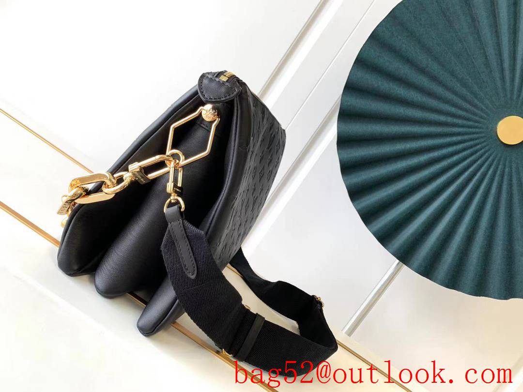 Louis Vuitton LV Real Leather Coussin MM Handbag Bag M57783 Black