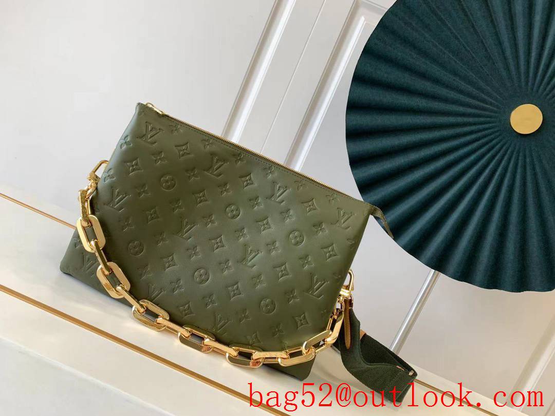 Louis Vuitton LV Real Leather Coussin MM Handbag Bag M57783 Green
