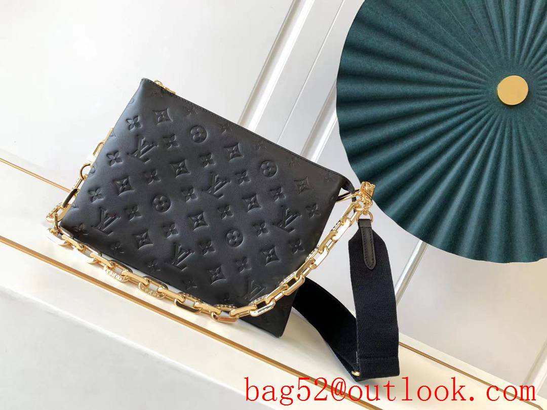 Louis Vuitton LV Real Leather Coussin PM Handbag Bag M57790 Black