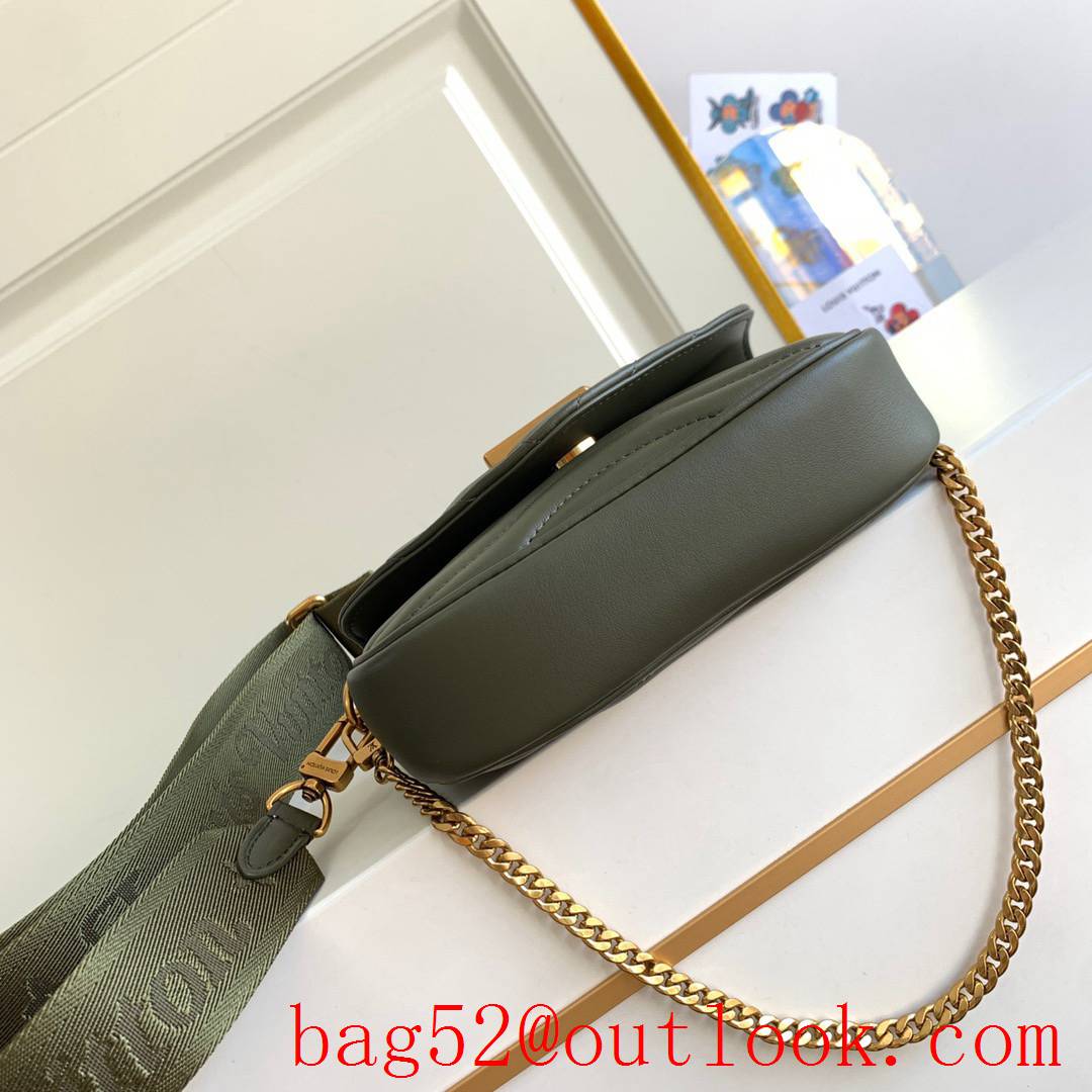 Louis Vuitton LV Real Leather New Wave Multi-Pochette Bag M56471 Green