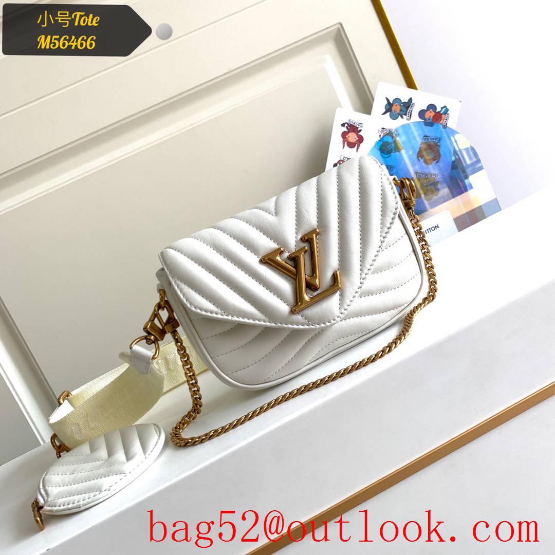Louis Vuitton LV Real Leather New Wave Multi-Pochette Bag M56466 Cream