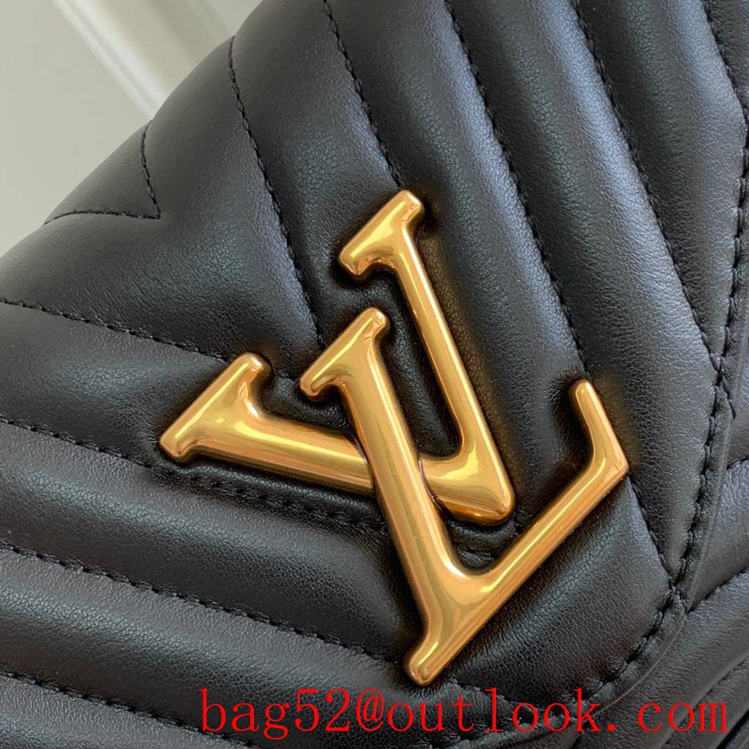 Louis Vuitton LV Real Leather New Wave Multi-Pochette Bag M56461 Black