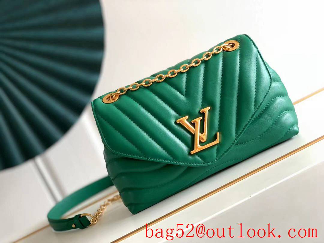 Louis Vuitton LV Real Leather New Wave Chain Bag Handbag M58664 Green