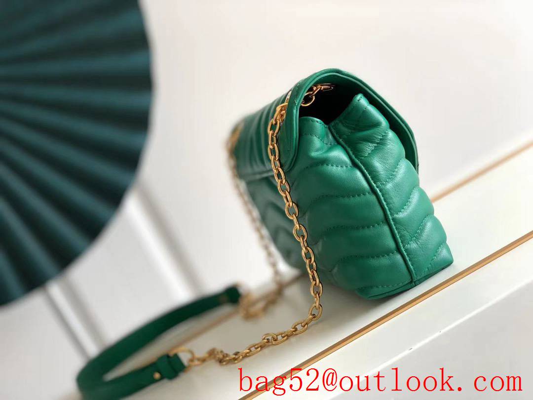 Louis Vuitton LV Real Leather New Wave Chain Bag Handbag M58664 Green