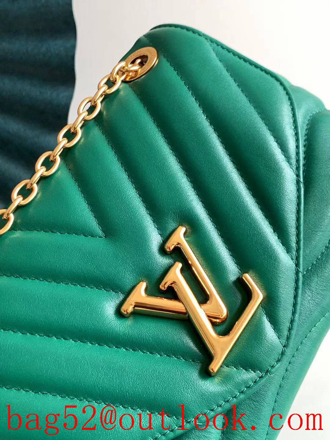 Louis Vuitton LV Real Leather New Wave Chain Bag Handbag M58664 Green