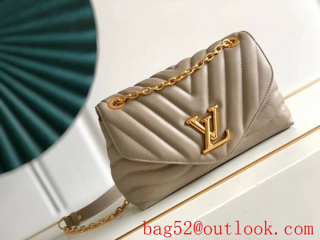 Louis Vuitton LV Real Leather New Wave Chain Bag Handbag M58550 Taupe